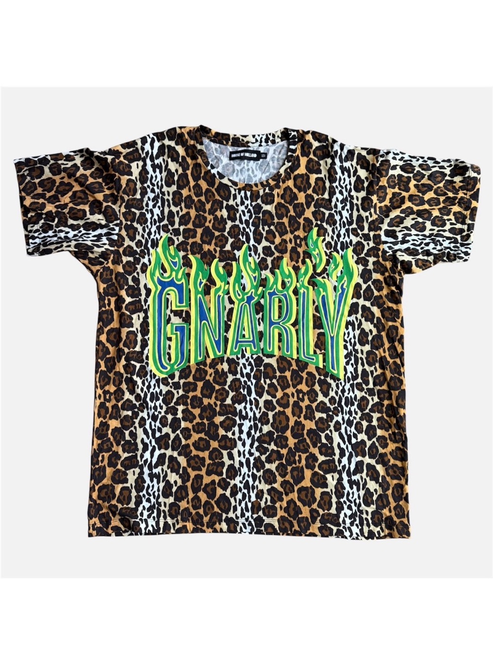 House of Holland Leopard Print Gnarly Oversized Graphic T Shirt Cotton 8